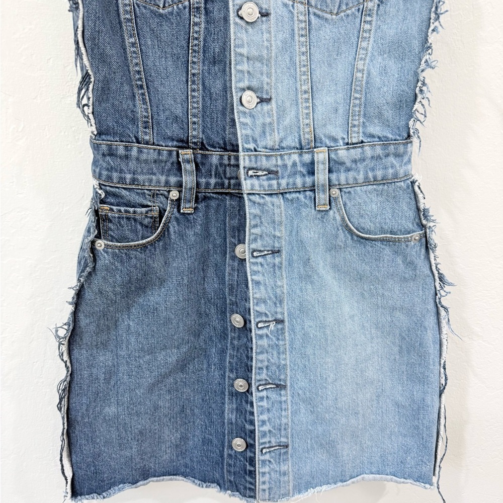 Hudson Women's DIY-Pieced Dress 2 Toned Denim Dress Size XS - Picture 4 of 7